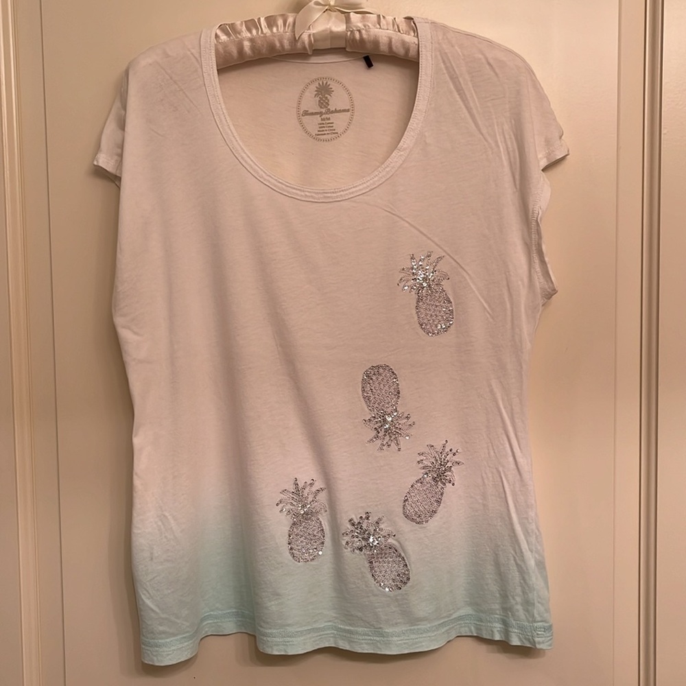 Tommy Bahama Pineapple Embellished T-Shirt Size M